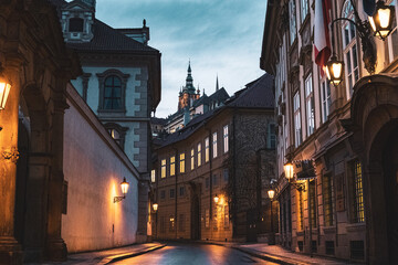 Fototapeta na wymiar Night walk in Prague