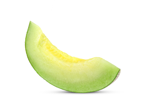 Slice of cantaloupe melon isolated on transparent background. PNG