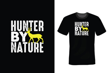 Hunter By Nature, Hunting T shirt design, vintage, typography