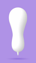 3D White speech bubble elements on Pale purple background, 3D rendering image, Clipping path Included.