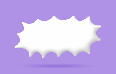 Fototapeta na wymiar 3D White speech bubble elements on Pale purple background, 3D rendering image, Clipping path Included.