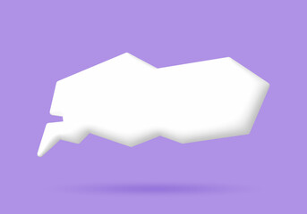 3D White speech bubble elements on Pale purple background, 3D rendering image, Clipping path Included.