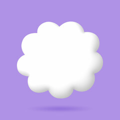 3D White speech bubble elements on Pale purple background, 3D rendering image, Clipping path Included.