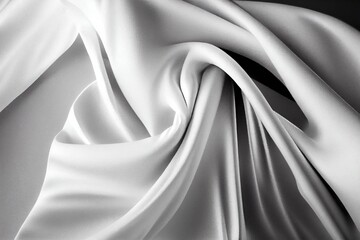 Naklejka na ściany i meble black and white photo of a white cloth. generative ai.