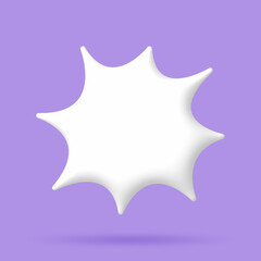 3D White speech bubble elements on Pale purple background, 3D rendering image, Clipping path Included.