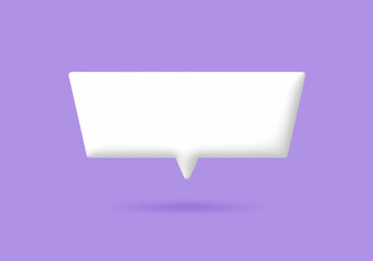 3D White speech bubble elements on Pale purple background, 3D rendering image, Clipping path Included.
