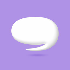 3D White speech bubble elements on Pale purple background, 3D rendering image, Clipping path Included.