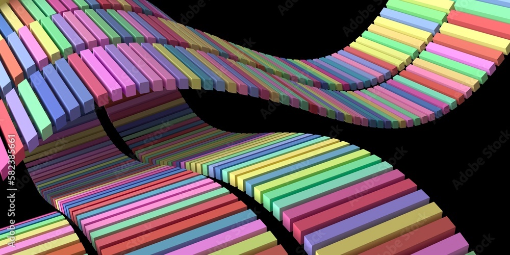 Poster background and wallpaper from multi-colored parallelepipeds. 3d render.