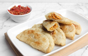 Cireng filled with spicy chicken, a delicious Bandung specialty
