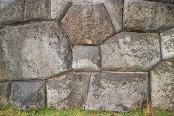 Incredible Inca Stonework of Sacsayhuaman Citadel Stone Wall, UNESCO World Heritage Site in Cusco, Peru, South America