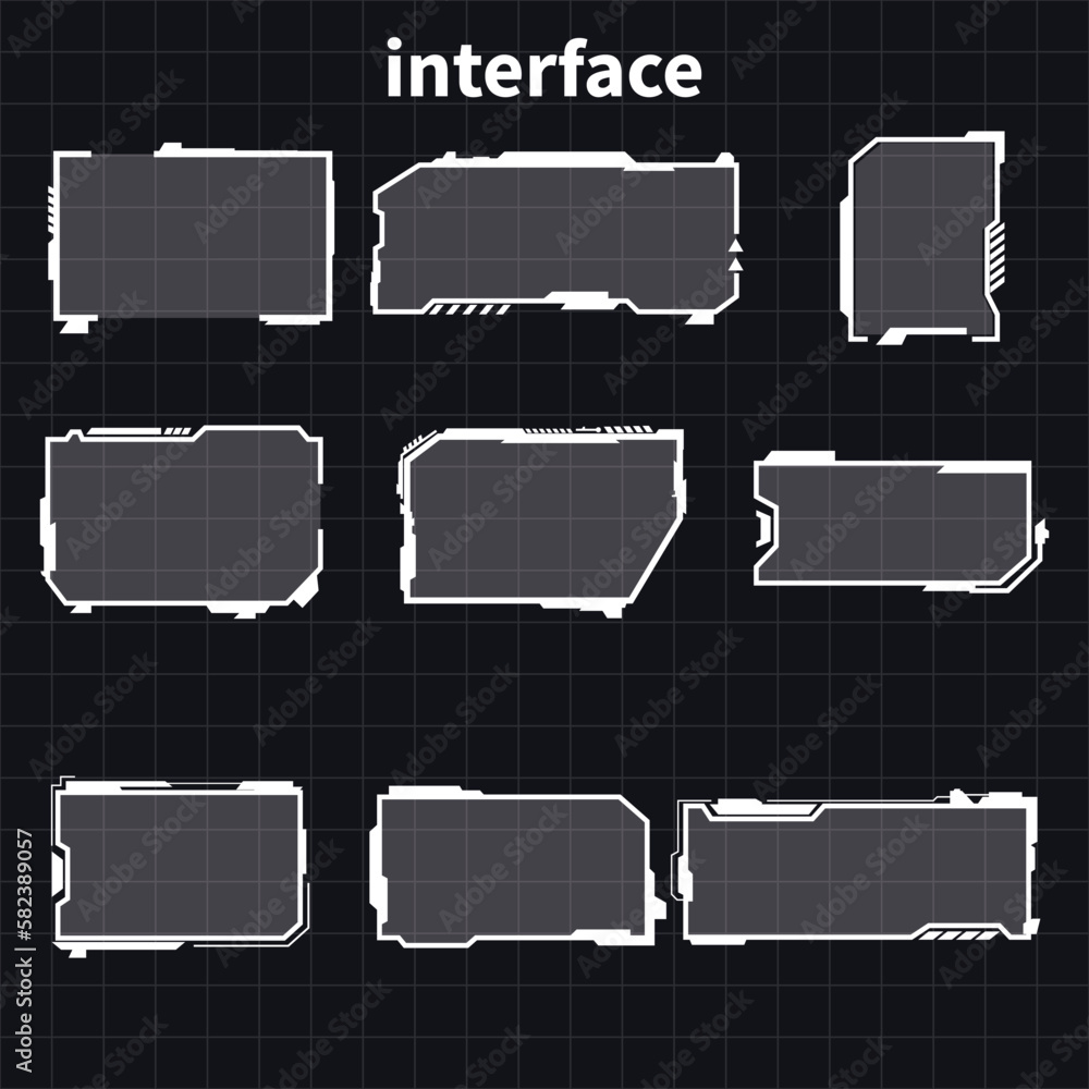 Fototapete futuristic vector hud interface screen design digital callouts titles hud- ui gui futuristic user