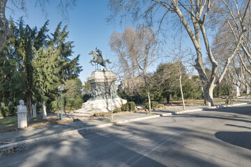 Fototapeta na wymiar Monument to Anita Garibaldi at the Janiculum Hill Rome