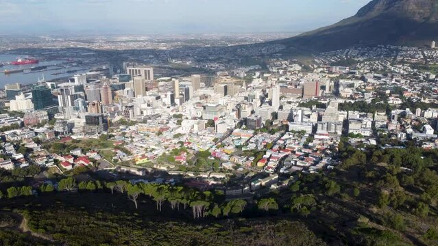 aerial view of cape town city from signal hill