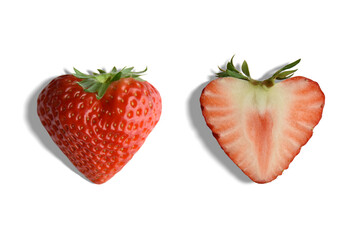 ラブリーなアイコン、ハート型の赤いイチゴ「紅ほっぺ」