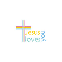 Obraz premium Jesus loves you sign isolated on white background