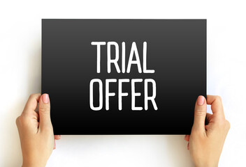 Trial Offer text on card, concept background