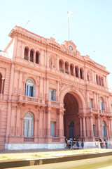 Group of Visitors Waiting for the Visit to Casa Rosada or the Pink House, an Iconic Presidential...