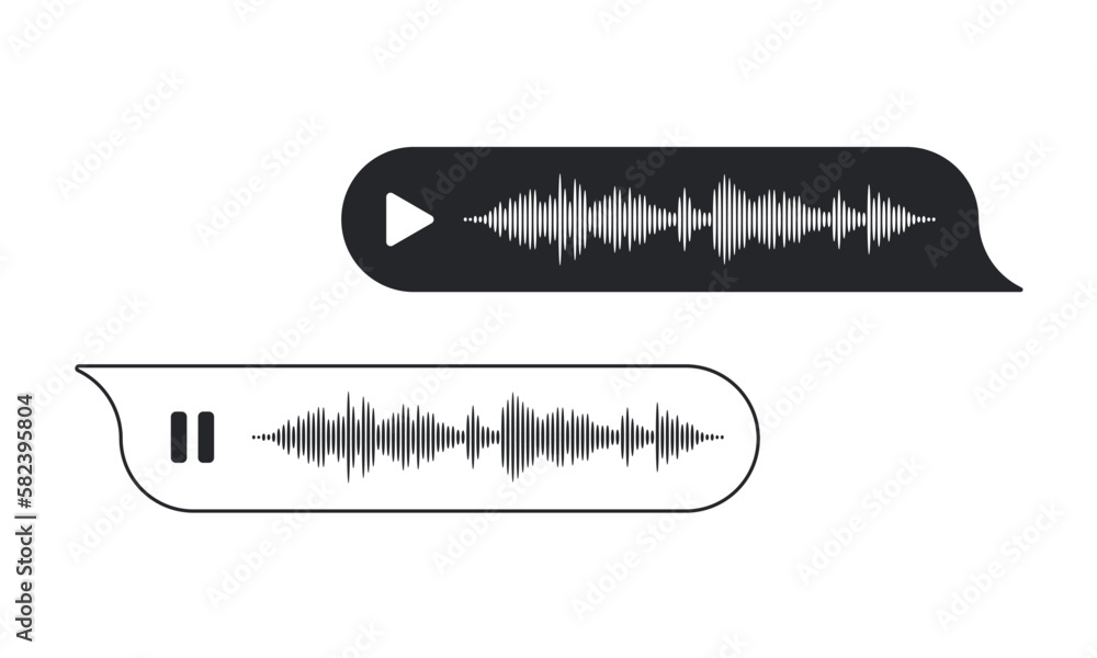 Poster voice message, audio chat ui ux interface, vector messenger voice record bubbles. voice message audi