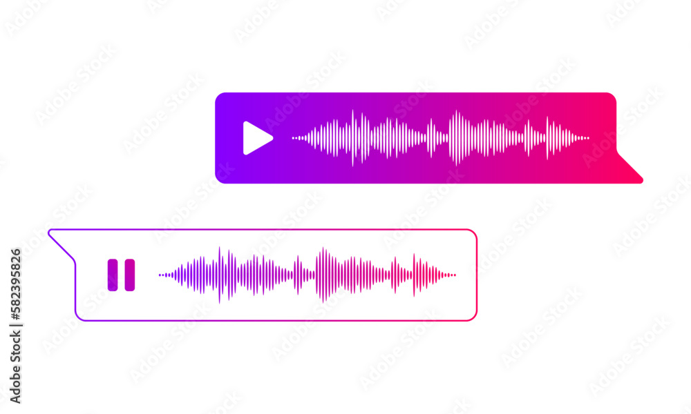 Poster voice message bubble, audio chat ui ux interface, vector messenger voice record. voice message audio