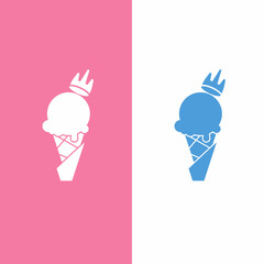 Ice cream logo design in pink is suitable for your ice cream business identity logo