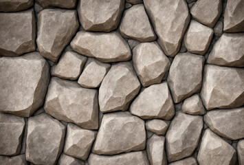 Stone wall. Abstract background with old stone polygonal masonry. Generative AI