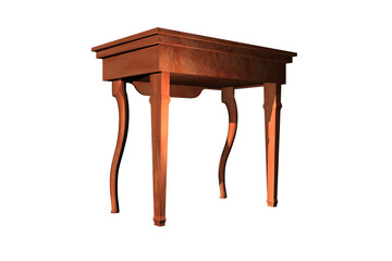 shape red antique table blue white background 3d rendering