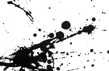 Black watercolor splash art style. black ink creative abstract background on paper