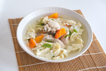 chicken, beancurd and carrot soup
