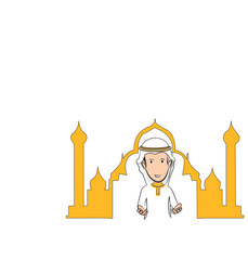 person with mosque illustrator vector