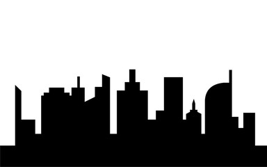 Fototapeta premium Silhouette of city and downtown with skyscraper isolated template