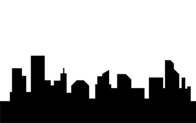 Naklejka premium Silhouette of city and downtown with skyscraper isolated template