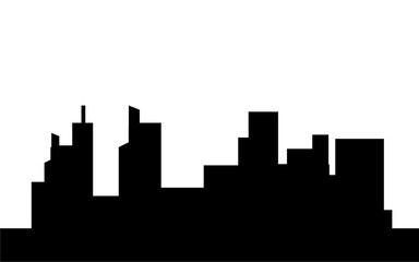 Fototapeta premium Silhouette of city and downtown with skyscraper isolated template