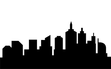 Fototapeta premium Silhouette of city and downtown with skyscraper isolated template