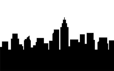 Fototapeta na wymiar Silhouette of city and downtown with skyscraper isolated template