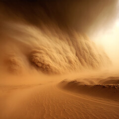 Dust storm in the desert