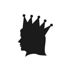 Queen icon flat style isolated on white background. Vector illustration