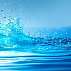 Blue background water splash