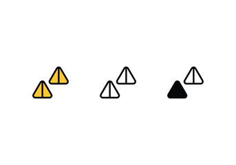 samosa icons set with 3 styles, vector stock illustration


