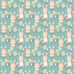 Obraz premium Happy Easter Seamless Patterns