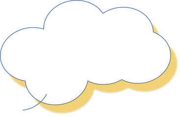Dialog message bubble with shadow effect, cloud shape