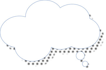 Dialog message bubble with shadow effect, cloud shape