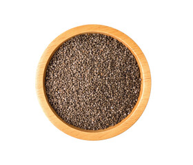Perilla herb seed in wood bowl on transparent png.