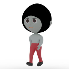 3d cute person walking