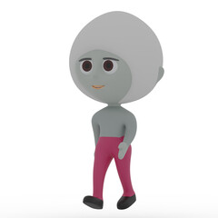 3d cute person walking