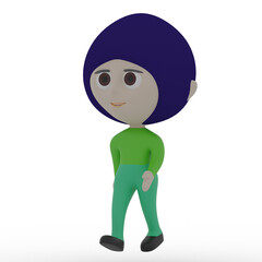 3d cute person walking