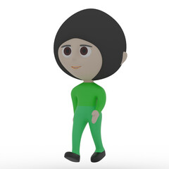 3d cute person walking