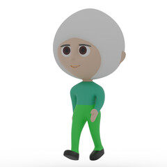 3d cute person walking