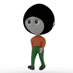 Fototapeta premium 3d cute person walking