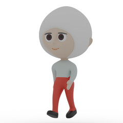3d cute person walking