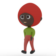 3d person with a smile